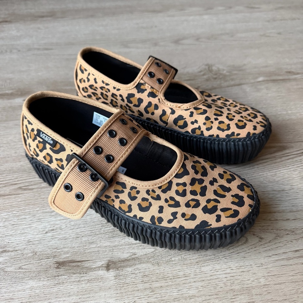 Vans Mary Jane Creeper Leopard Print Platform Shoes NEW Women Sz 5.5 Grunge Core - Picture 3 of 16